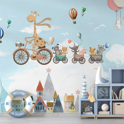 Papier peint panoramique Enfants - Animaux