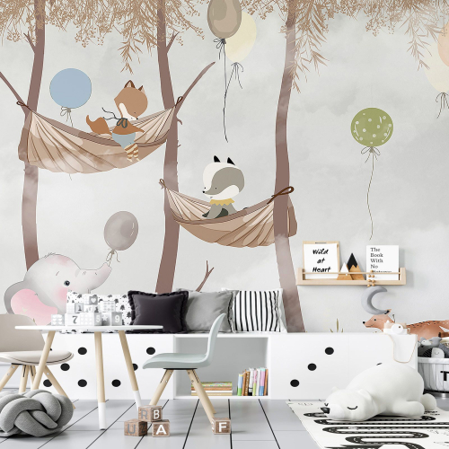 Papier peint panoramique Enfants - Animaux