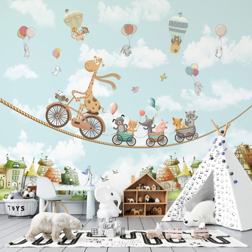 Papier peint panoramique Enfants - Animaux