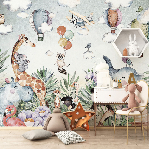 Papier peint panoramique Enfants - Animaux