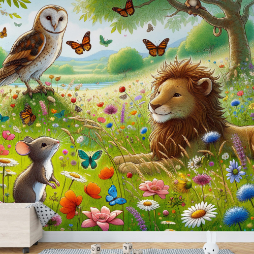 Papier peint panoramique Enfants - Animaux