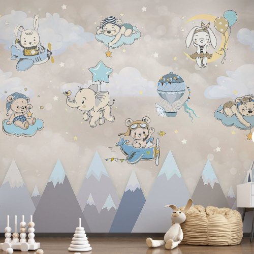 Papier peint panoramique Enfants - Animaux