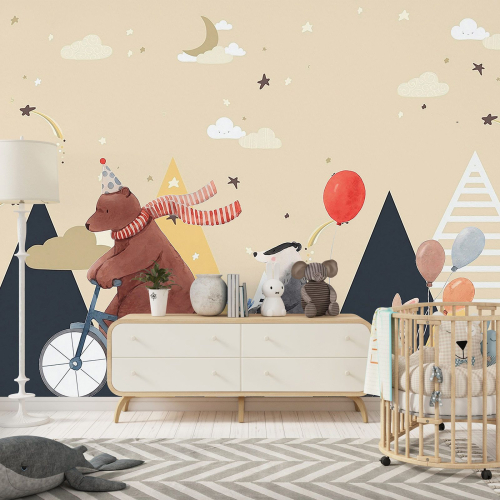 Papier peint panoramique Enfants - Animaux