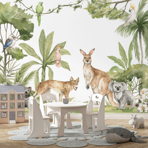 Papier peint panoramique Enfants - Animaux de l'Australie