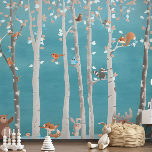 Papier peint panoramique Enfants - Animaux de la Forêt