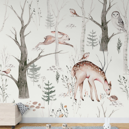 Papier peint panoramique Enfants - Animaux de la Forêt