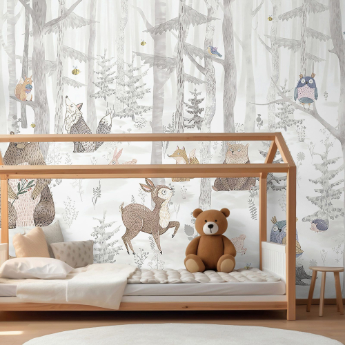 Papier peint panoramique Enfants - Animaux de la Forêt