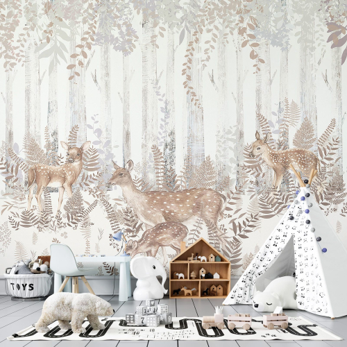 Papier peint panoramique Enfants - Animaux de la Forêt