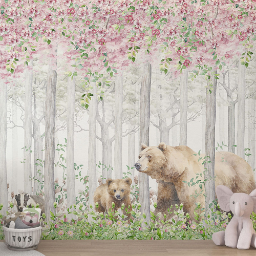 Papier peint panoramique Enfants - Animaux de la Forêt