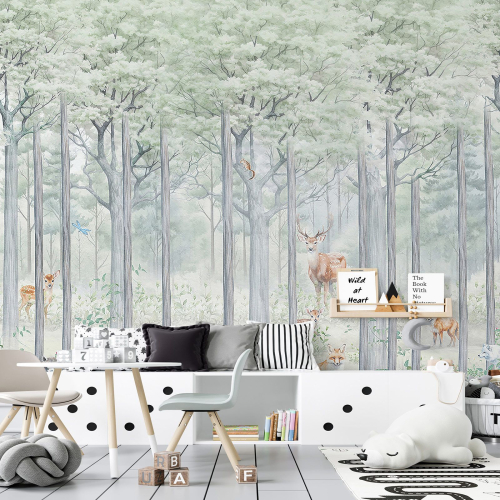 Papier peint panoramique Enfants - Animaux de la Forêt