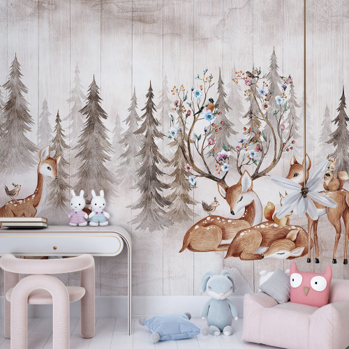 Papier peint panoramique Enfants - Animaux de la Forêt