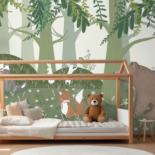 Papier peint panoramique Enfants - Animaux de la Forêt