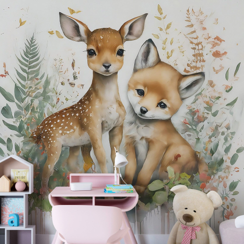 Papier peint panoramique Enfants - Animaux de la Forêt