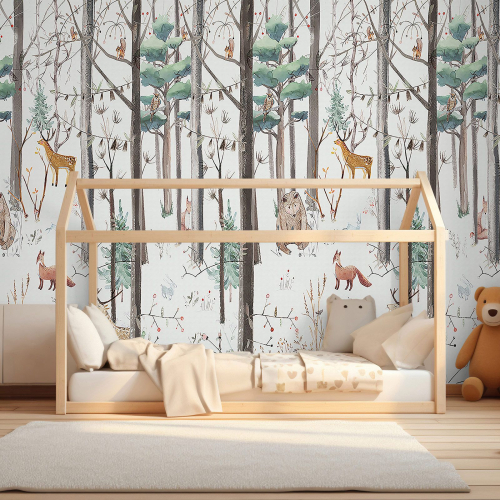 Papier peint panoramique Enfants - Animaux de la Forêt
