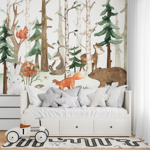 Papier peint panoramique Enfants - Animaux de la Forêt
