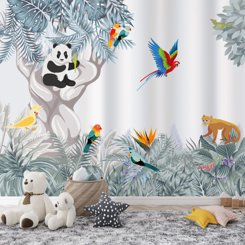 Papier peint panoramique Enfants - Animaux de la Jungle