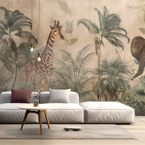 Papier peint panoramique Enfants - Animaux de la Jungle