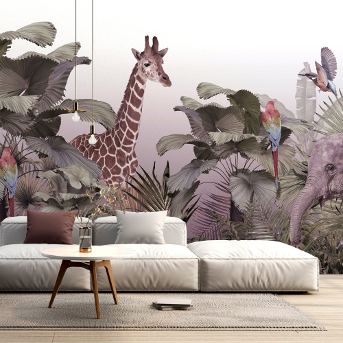 Papier peint panoramique Enfants - Animaux de la Jungle