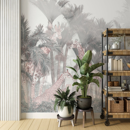 Papier peint panoramique Enfants - Animaux de la Jungle