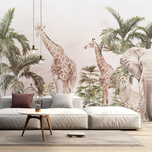 Papier peint panoramique Enfants - Animaux de la Jungle