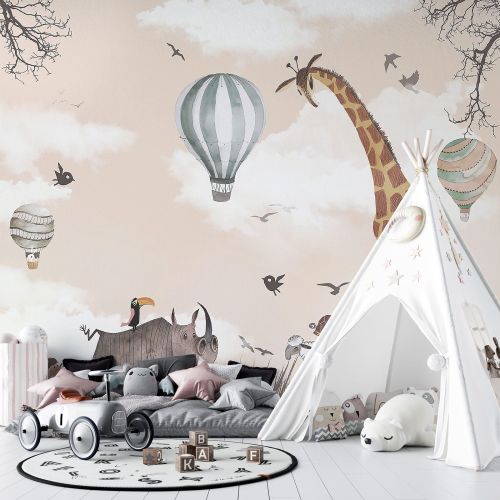 Papier peint panoramique Enfants - Animaux de la Jungle