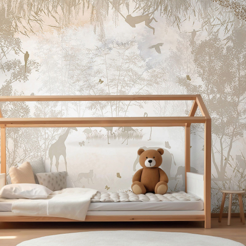 Papier peint panoramique Enfants - Animaux de la Jungle