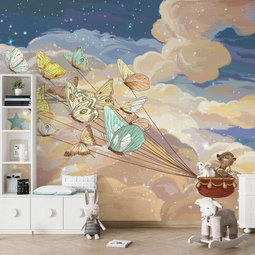 Papier peint panoramique Enfants - Animaux Papillons