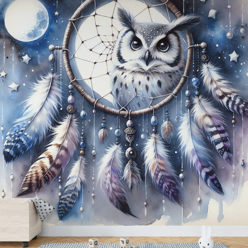Papier peint panoramique Enfants - Attrape-Rêve Hibou