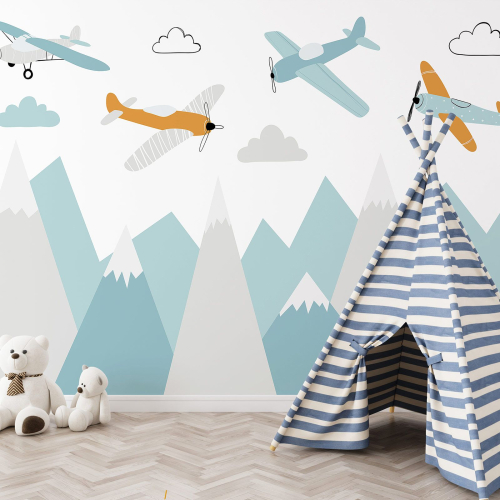 Papier peint panoramique Enfants - Avions