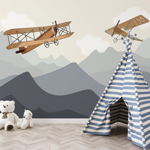 Papier peint panoramique Enfants - Avions