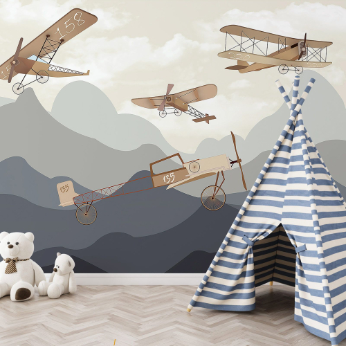 Papier peint panoramique Enfants - Avions