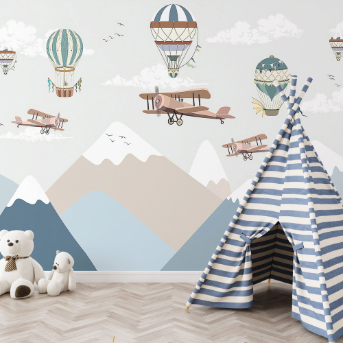Papier peint panoramique Enfants - Avions