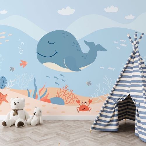 Papier peint panoramique Enfants - Baleine