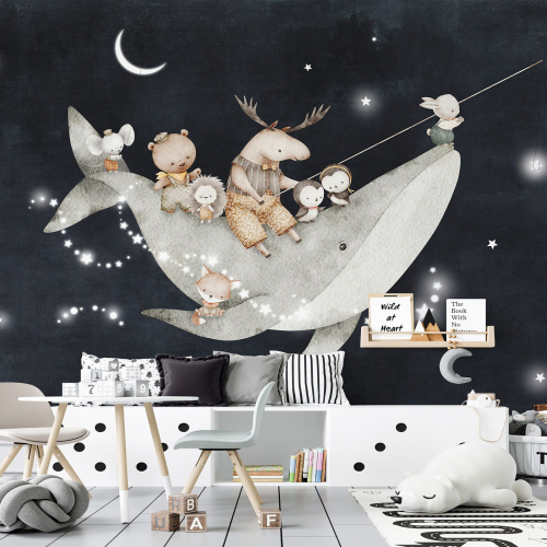 Papier peint panoramique Enfants - Baleine Animaux