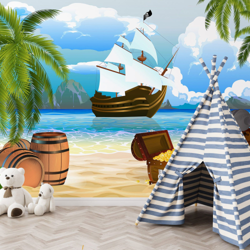 Papier peint panoramique Enfants - Bateau Pirate