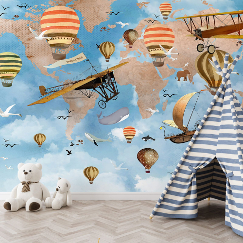 Papier peint panoramique Enfants - Carte du Monde
