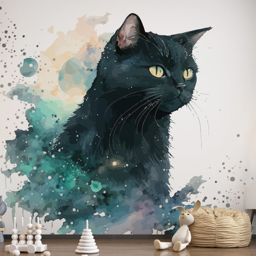 Papier peint panoramique Enfants - Chat Noir