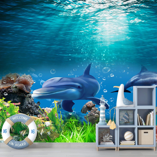 Papier peint panoramique Enfants - Dauphins