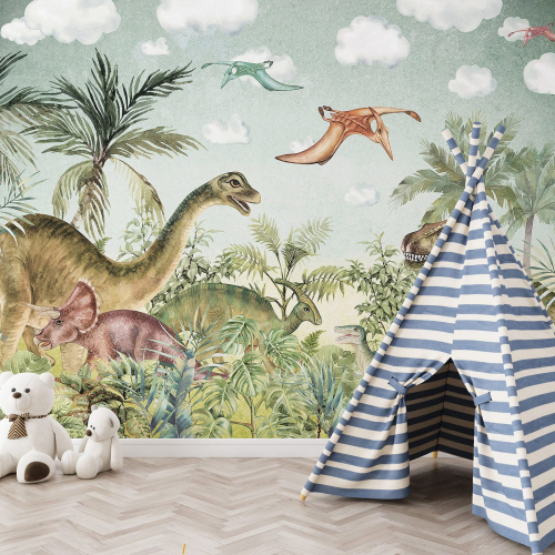 Papier peint panoramique Enfants - Dinosaures - 2646