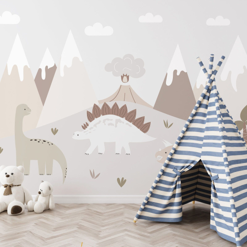 Papier peint panoramique Enfants - Dinosaures