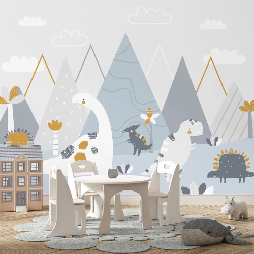 Papier peint panoramique Enfants - Dinosaures
