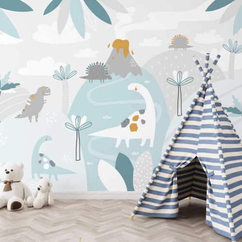 Papier peint panoramique Enfants - Dinosaures