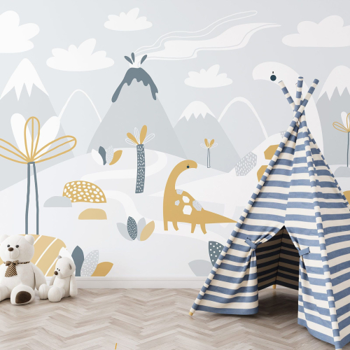 Papier peint panoramique Enfants - Dinosaures