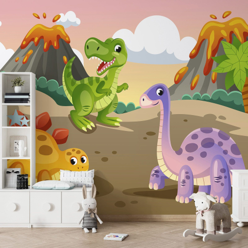 Papier peint panoramique Enfants - Dinosaures