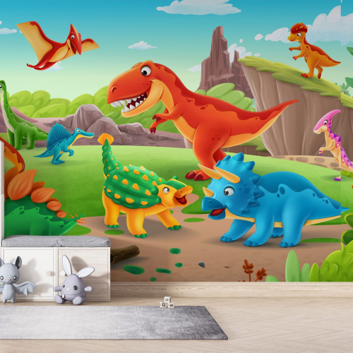 Papier peint panoramique Enfants - Dinosaures