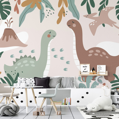 Papier peint panoramique Enfants - Dinosaures