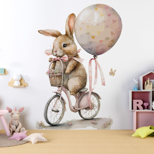 Papier peint panoramique Enfants - Enfants - Lapine à vélo