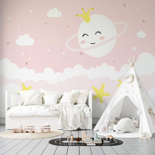 Papier peint panoramique Enfants - Etoiles Lune