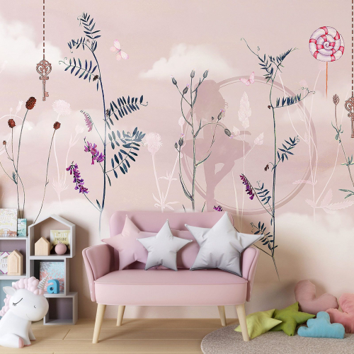 Papier peint panoramique Enfants - Fée Fleurs