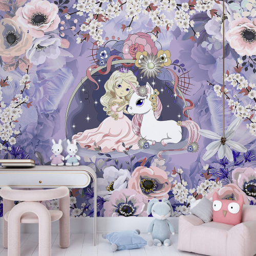 Papier peint panoramique Enfants - Fée Licorne